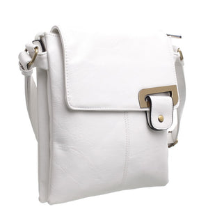 Classic Design Women's Crossbody Bag Button Clasp Flapover