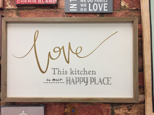 "Love This Kitchen" Wall Sign Plaque Wall Art